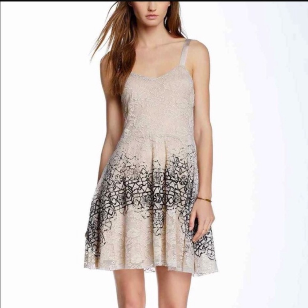 NWT Flocked Velvet Lace Dress